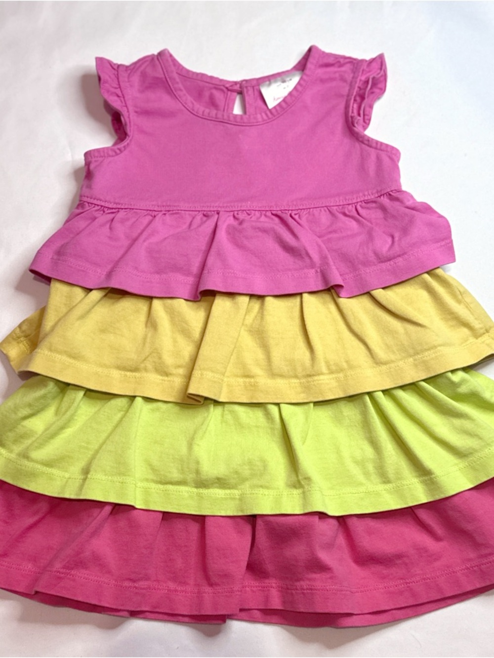 Hannah Anderson girls tiered ruffle dress size 3T cotton casual summer dress GUC